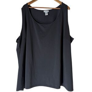 Catherines Black Stretch Tank Top Womens Sz 5X 34/36W Casual Minimalist Basic